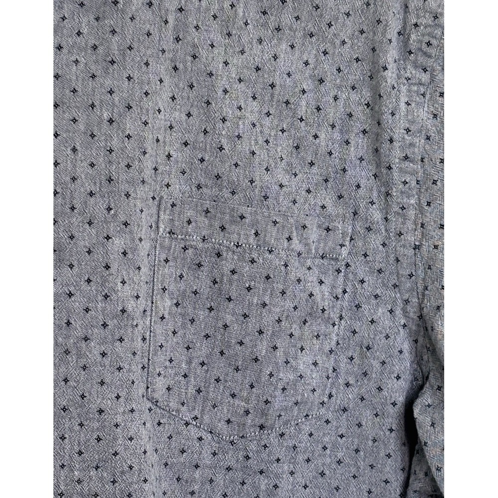 Liz Claiborne Men L Gray Print Short Sleeve Shirt Button Up Classic Fit Stretch - Picture 9 of 10